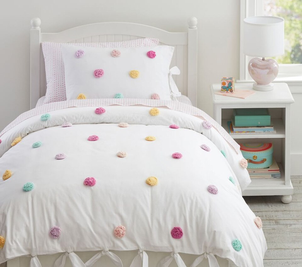 Zoey PomPom Duvet Cover & Shams Pottery Barn Kids UK